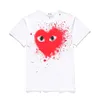 مصمم Tee Men's Thirts Com des Garcons يلعب كلاسيكي Red Heart Short Shirt T-Shirt White Women Tee