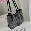 Shopping Bags Vintage Women Shoulder Bag Designers Luxury Rhinestones Handbag for Female Travel Large Capacity Shopper Totes Sac a Main 230304