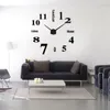 Relojes de pared efecto espejo estilo moderno Diy pegatinas digitales para el salón decoración del hogar reloj grande de cuarzo reloj