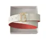 Ceinture en cuir véritable pour hommes Ceintures pour femme en cuir de vachette 3,8 cm Ceinture réversible à gaufrage à six couleurs, y compris la boîte