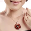 Kedjor 2023 Fashion Jewelry S925 Sterling Silver Inlaid Hyacinth Pendants Ms Ashion Natural Stone Pendant