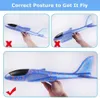 Electric RC Track 4Packs 50cm Foam Plane Kits Flying Glider Toy With LED Light Hand Throw Airplane Set Outdoor Game Aircraft Model Toys for Kids 230307