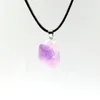 Pendant Necklaces Natural Gems Stone Necklace Raw Amethyst Quartz Purple Crystal Cluster For Women Men Jewelry Accessories