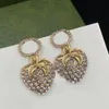 Rhinestone strawberry charm luxury earrings. 2023 latest explosion earing. Fashion brand designer earrings, high-end wedding party favors aretes designer jewelry