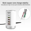 65W cilindrische multi-poort USB-lader Type-C geschikt voor Apple 18W PD Quick Charge QC3.0 Verticale lader