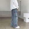 Men's Jeans Hip Hop Jeans Men Baggy Cargo Pants Casual Big Pocket Denim Trousers Vintage Plus Size Bottoms Fashion Streetwear Y2K Clothing 230308