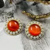 Stud Earrings Pearl Vintage Luxury Women Round Baroque Court Fine Jewelry