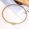 Подвесные ожерелья 6 -мм модное золотое ожерелье для женщин титановая стальная цепь коренастая колянка панк -вечеринка украшения