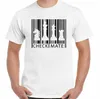 Men's T Shirts Chess T-Shirt Barcode Mens Funny Board Game Player Set Pieces Timer Clock