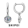 Brincos dangle shipei sólido 925 VVS de prata esterlina D cor 1ct Real Moissanite Diamonds Gemstone Drop Fine Jewelry With GRA