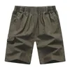 Men's Shorts Men Short Summer Plus Size Cotton Elastic Waist Bermuda Loose Baggy Army Green Male Cargo Casual Button 5XL