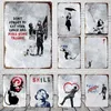 retro Graffiti Art decor Metal Tin Sign Poster Street Wall Painting Love Little Boy Poster Living Room Corridor Bar Home personalized Decoration Size 30X20CM w02