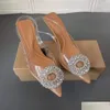 Bröllopskor za klackar lyxiga strassfest brud kvinnor hög slingback sexig stilett transparent sandaler damer pumpar cl0440 droppe dhksx