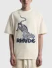 22SS Camisetas para hombre Camisetas de diseñador para mujer Rhude Impreso Moda hombre Camiseta TopQuality EE. UU. Tamaño M-XL CIPE