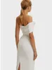 Casual Dresses White Color Summer Style Women Off the Shoulder Sexy BodyCon Mini Dress Rayon Bandage Elegant Evening Party