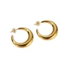Smooth Metal Ring Earrings For Women's Stud Advanced S925 Silver Needle New Simple Tide Fashion Jewelry Accessories