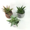 Dekorativa blommor konstgjorda grön växter kruksam simulering saftig aloe plast mjuk lim agave diy heminredning kontor skrivbordsorament