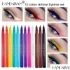 Eyeliner Color Kit 12 Colors/Pack Matte Waterproof Liquid Colorf Eye Liner Pencil Set Makeup Cosmetics Longlasting Eyes Drop Deliver Dhmoz