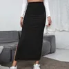 Jupes 2022 nouvelle taille haute jupe pour femmes Sexy longues jupes femme Streetwear ouvert côté fendu taille haute haute fente longues Maxi jupes W0308