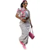 소매 여성 쇼트 슬리브 자켓 디자이너 2023 여름 새로운 패션 편지 패턴 인쇄 야구 재킷 레이디 코트
