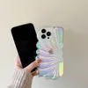 3D Coloré Shell Laser Transparent Téléphone Cas Pour Iphone 14 Pro Max 11 12 13 Pro Max Luxe Plissée Antichoc Couverture