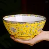 Bowls 7inch Jingdezhen Ceramic Soup Bowl Chinese Court Style Tableware Fruit Salad Mixing Home Kitchen Dinnerware Container