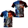 Camisetas para hombre PLstar Cosmos Knight Templar Lion Camiseta estampada 3D Harajuku Streetwear Hip Hop hombres para mujeres estilo de manga corta-9