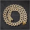 Correntes Iced Out Miami Chain Chain Link Mens Rose Gold Gross Colar Bracelet Moda Moda Hip Hop Jóias Drop Dation colares Dhgarden dhesd