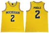 NCAA Michigan Koszykówka Wolverines 5 Jalen Rose Koszulki Chris Webber 4 Juwan Howard 25 1 Charles Matthews 2 Jorda Poole College Żółta koszulka męska