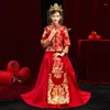 Abbigliamento etnico Stile cinese tradizionale Plus Size 6XL 2023 Moderno Cheongsam Rosso Qipao Lungo Donna Uomo Abito da sposa Abiti orientali