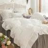 Sängkläder set cutelife retro grädde hem textil bomullsbäddsuppsättningar kudde queen sovrum dubbel sängkläder mysiga täcken täcker sängkläder set 230308