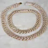 Anpassad 18mm 20mm halsband Iced Out Jewelry Diamond Chains Hip Hop Chain Moissanite Cuban Link Chain