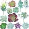 Decorative Flowers Props Home Decoration Desktop Ornament Flocking Lotus Bonsai Micro Landscape Artificial Succulent Faux Fleshiness Plant
