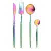 Dinnerware Sets JANKNG 4Pcs/Set Tableware Set High Quality Stainless Steel Knife Fork Spoon Dinner Cutlery Kitchen Flatware