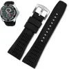 Zespół opaski do SRH 006 013 SPC007 Watchband Wysokiej jakości Wodoodporna guma 26 mm czarny silikon z