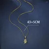 Pendant Necklaces Luxury Female Small Hand Necklace Yellow Gold Color Chain Charm Zircon Wedding For Women