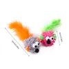 Cat Toys Microfiber Mice Toy Colored Soft Flocking Mouse Kitten Catch Training For Indoor Cats Flexible Furry