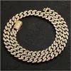 Kedjor Mens Hip Hop Chain 8mm Prong Sättande Microinlaid Zircon Iced Out Bling 18K Real Gold Plating Halsband Armband Fashi Dhgarden Dhivo