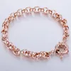 Länkarmband 585 Rose Gold Color Womens Armband Chain Rolo Sailor Clasp 6mm 18cm 20cm 23cm 25cm GB212