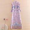 Ubranie etniczne Hi-end Summer Vintage kobiety Cheongsam Zen sukienka haft szczupła elegancka dama chiński styl a-line impreza qiapo s-xxl