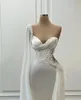 2023 Pearls syrena ślubna Suknia ślubna Satyna z iluzji Bridal Gownstiered Plats Vestido de Noiva Custom Made E0308