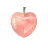 Charms Peach Heart Shaped Rose Quartzs Pendant Aura Healing Semi-Erecious Stone Amulet Diy Jewelry Natural Size 25x25mm