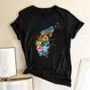 T-shirts pour femmes Vintage fleurs plumes imprimer femmes t-shirt été grande taille graphique t-shirts chemise Femme Femme à manches courtes décontracté hauts pour