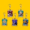 Keychains Anime Genshin Impact KeyChain Zhongli Tartaglia Hutao Men bil för kvinnor akrylnyckelknappar gåvor väsktillbehör