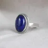 Cluster Rings FNJ 925 Silver Ring For Women Jewelry Original Pure S925 Sterling Natural Lapis Lazuli