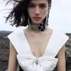 Choker 2023 Fashion Heavy Industry Flash Diamond Drop Glaze Flower Necklace Collar Temperament Celebrities Show Female