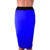 Skirts Elegant High Waist Midi Skirt For Women 2023 Plus Size Office OL Pencil Slit Black Red Blue Stretch Bandage Womens