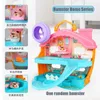 Kitchens Play Food Electric Pet Hamster Simulation Kitchen Ice cream Restaurant Rotating mouse pretend House Scene Racing Track Toys for Kids 230307
