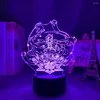 Nocne światła Lampa Lampa LED LAMPA GENSHIN Impact Qiqi Wish Acrylic Game