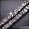 Chains Mens Iced Out Diamond Tennis Chain Necklace Bracelet Square Zircon Necklaces 7Inch24Inch Hip Hop Bling Jewelry Drop De Dhgarden Dhgoj